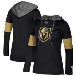 Customized Women Vegas Golden Knights Black All Stitched Hooded Sweatshirt