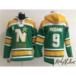 Dallas Stars #9 Mike Modano Green CCM Throwback Stitched Signature Edition Hoodie