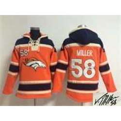 Denver Broncos #58 Von Miller Orange Stitched Signature Edition Hoodie