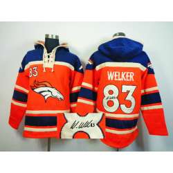 Denver Broncos #83 Wes Welker Orange Signature Edition Hoodie
