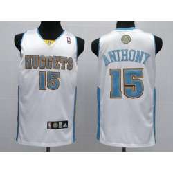Denver Nuggets #15 Carmelo Anthony white Jerseys