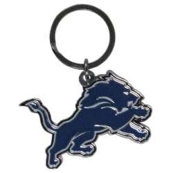 Detroit Lions Chrome Logo Cut Keychain