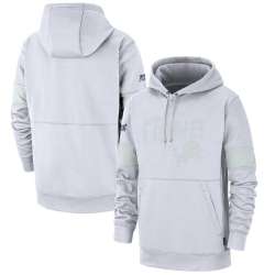 Detroit Lions Nike NFL 100TH 2019 Sideline Platinum Therma Pullover Hoodie White