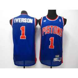 Detroit Pistons #1 Iverson Blue Swingman Jerseys