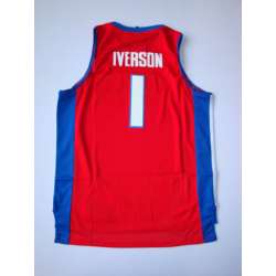Detroit Pistons #1 Iverson Red Swingman Jerseys