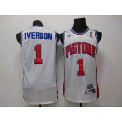 Detroit Pistons #1 Iverson White Swingman Jerseys
