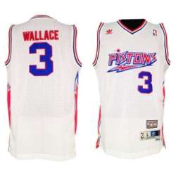 Detroit Pistons #3 Ben Wallace White Throwback Swingman Jerseys