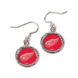 Detroit Red Wings Earrings Round Style - Special Order