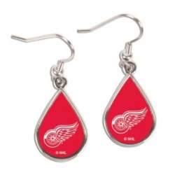 Detroit Red Wings Earrings Tear Drop Style