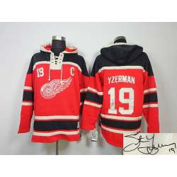 Detroit Red Wings #19 Steve Yzerman Red Stitched Signature Edition Hoodie