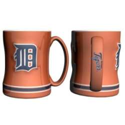Detroit Tigers Coffee Mug - 14oz Sculpted Relief - Orange