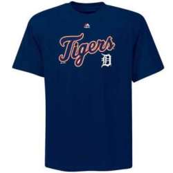 Detroit Tigers Majestic Big x26 Tall Warning Track WEM T-Shirt - Navy Blue