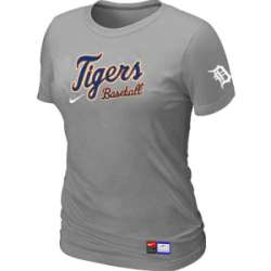 Detroit Tigers Nike Women's L.Grey Short Sleeve Practice T-Shirt