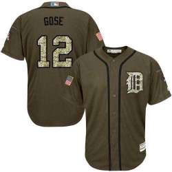 Detroit Tigers #12 Anthony Gose Green Salute to Service Stitched Baseball Jersey Jiasu