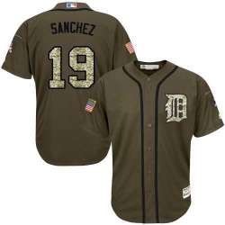 Detroit Tigers #19 Anibal Sanchezn Green Salute to Service Stitched Baseball Jersey Jiasu