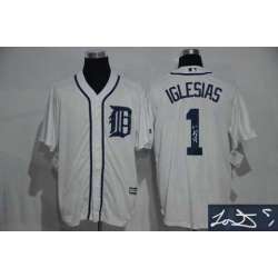Detroit Tigers #1 Jose Iglesias Cream New Cool Base Stitched Baseball Signature Edition Jersey