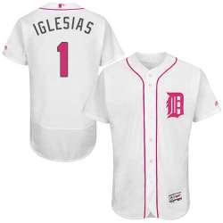 Detroit Tigers #1 Jose Iglesias White Mother\'s Day Flexbase Stitched Jersey DingZhi