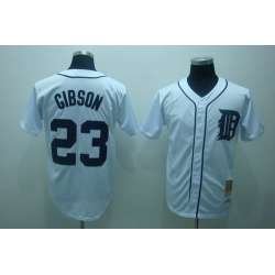 Detroit Tigers #23 GIBSON White Jerseys