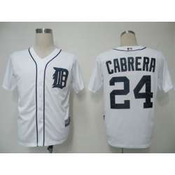 Detroit Tigers #24 Cabrera White Jerseys