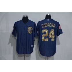 Detroit Tigers #24 Miguel Cabrera Denim Blue Camo Stitched Baseball Jersey