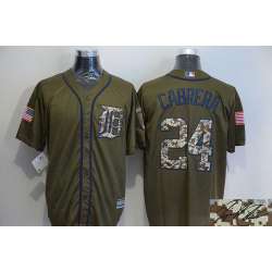 Detroit Tigers #24 Miguel Cabrera Green Salute to Service Stitched Signature Edition Jersey