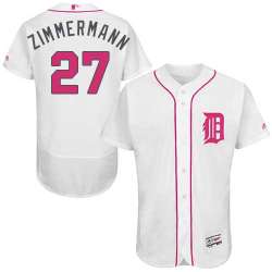 Detroit Tigers #27 Jordan Zimmermann White Mother\'s Day Flexbase Stitched Jersey DingZhi