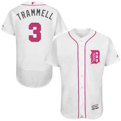 Detroit Tigers #3 Alan Trammell White Mother's Day Flexbase Stitched Jersey DingZhi