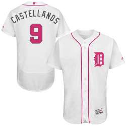 Detroit Tigers #9 Nicholas Castellanos White Mother\'s Day Flexbase Stitched Jersey DingZhi