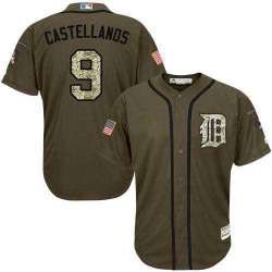 Detroit Tigers #9 Nick Castellanos Green Salute to Service Stitched Baseball Jersey Jiasu