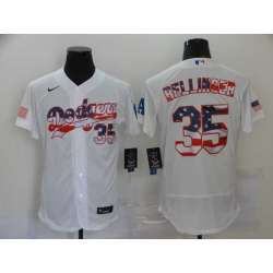 Dodgers 35 Cody Bellinger White USA Flag Fashion Nike Cool Base Jersey
