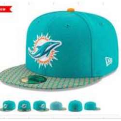 Dolphins Team Logo Aqua Fitted Hat LXMY