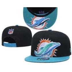 Dolphins Team Logo Black Blue Adjustable Hat GS