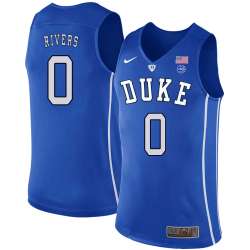 Duke Blue Devils 0 Austin Rivers Blue Nike College Basketball Jersey Dzhi