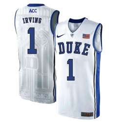 Duke Blue Devils 1 Kyrie Irving White Elite Nike College Basketabll Jersey Dyin