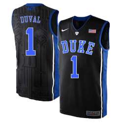 Duke Blue Devils 1 Trevon Duval Black Elite Nike College Basketabll Jersey Dyin