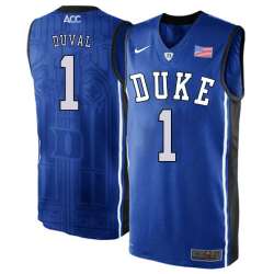 Duke Blue Devils 1 Trevon Duval Blue Elite Nike College Basketabll Jersey Dyin