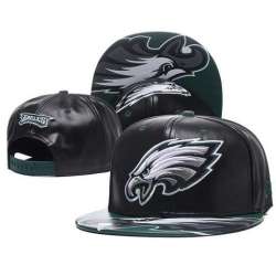 Eagles Fresh Logo Black Leather Adjustable Hat GS