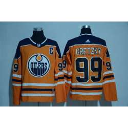 Edmonton Oilers 99 Wayne Gretzky Orange Adidas Stitched Jersey