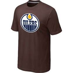 Edmonton Oilers Big & Tall Logo Brown T-Shirt