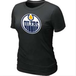 Edmonton Oilers Women\'s Big & Tall Logo Black T-Shirt