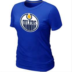 Edmonton Oilers Women\'s Big & Tall Logo Blue T-Shirt