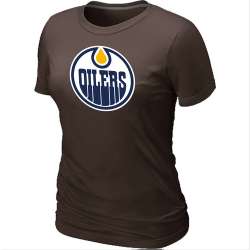 Edmonton Oilers Women's Big & Tall Logo Brown T-Shirt