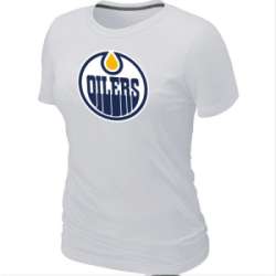Edmonton Oilers Women's Big & Tall Logo White T-Shirt