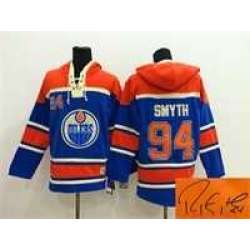 Edmonton Oilers #94 Ryan Smyth Blue Stitched Signature Edition Hoodie