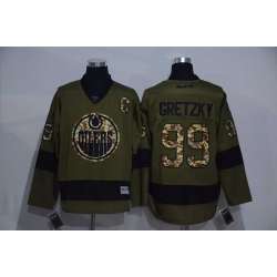 Edmonton Oilers #99 Wayne Gretzky Green Salute to Service Stitched Hockey Jersey