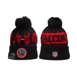 Falcons Team Logo Black 2020 NFL Sideline Pom Cuffed Knit Hat YP