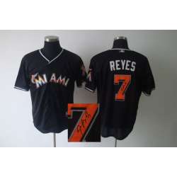 Florida Marlins #7 Jose Reyes Black Signature Edition Jerseys