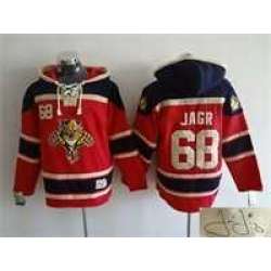 Florida Panthers #68 Jaromir Jagr Red Stitched Signature Edition Hoodie