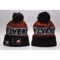 Flyers Black Mascot Cuffed Pom Knit Hat YP