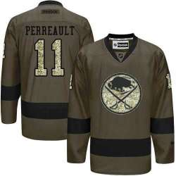 Glued Buffalo Sabres #11 Gilbert Perreault Green Salute to Service NHL Jersey